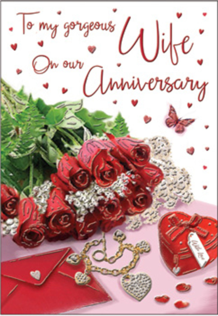 In this richly romantic anniversary image, a bouquet of classic red roses takes centre stage, each bloom fully unfurled and luxuriously full, like a hand-tied arrangement freshly prepared for delivery around Blackfriars. The roses are gathered with lush green foliage that peeks out between the petals, adding depth and a sense of natural abundance. They rest against an elegantly scripted card, its message partially visible, the flowing handwriting echoing the curves of the petals. Nearby, a vivid red box - the kind that might hold jewellery or a cherished keepsake - sits slightly open, its surface smooth and inviting under the soft light. A matching jewellery set glints with subtle reflections of gold and silver, suggesting years of treasured gifts and thoughtful surprises exchanged. Delicate heart motifs and fine lace-like patterns appear along the edges of the composition, giving the scene a tactile softness, as if you could run your fingers over velvet, silk, and polished metal all at once. Scattered hearts and a quiet butterfly detail hint at playful affection, grounding the romantic mood in small, personal gestures. The overall atmosphere feels like an intimate celebration unfolding somewhere between the historic streets of Blackfriars and the river, an image that captures the warmth of an anniversary evening spent reminiscing, laughing, and holding close the love that has grown over time.